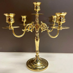 5 Arms Candle Holder Aluminium <b>Candelabra</b> for Wedding Floor Centerpieces Decor - Product Image 4