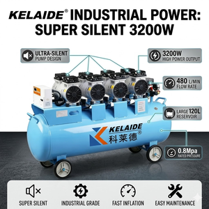 เครื่องอัดอากาศแบบลูกสูบ KELAIDE 804-120 3200W ความจุถัง 120 ลิตร อัตราการไหลสูงสุด 480 ลิตร/นาที แรงดัน 0.8Mpa แบบตั้งโต๊ะ ใช้ไฟฟ้ากระแสสลับ รุ่นอุตสาหกรรม - Product Image 3