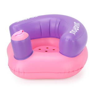 Chaise d'apprentissage gonflable Jingpou J801P 53x51x29cm bleu rose, siège de bain pour enfants, chaise portable en PVC pour 2-4 ans - Product Image 2