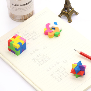 Children's DIY 3d <strong>Puzzle</strong> <strong>Cube</strong> Building Blocks Toy Rubber <strong>Eraser</strong> - Product Image 4