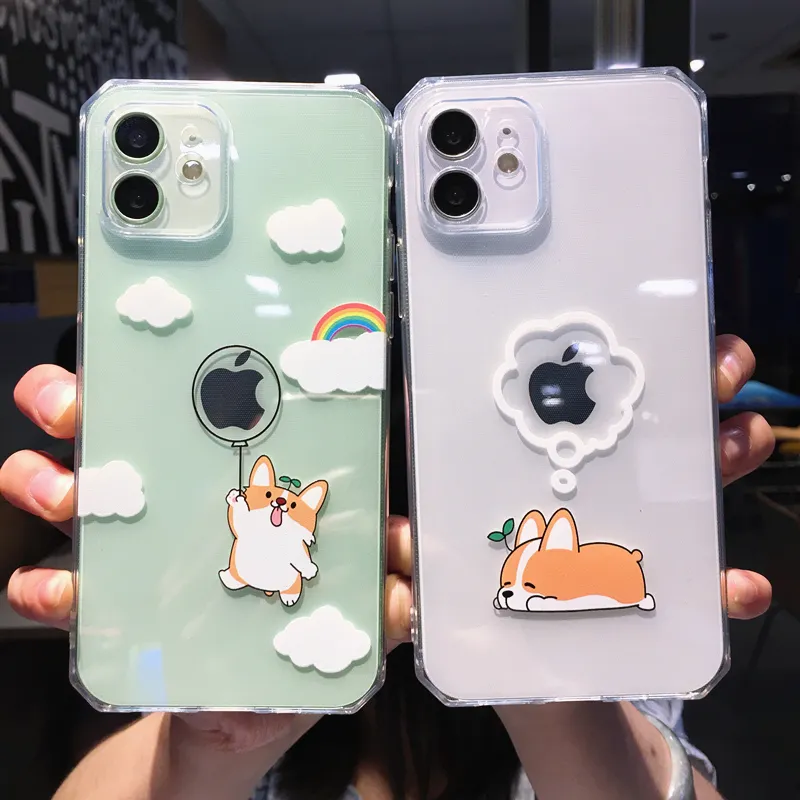 Ốp Điện Thoại Di Động Viền Chống Sốc Tpu Họa Tiết Chú Chó Cho Iphone X Xr Xs Max, Ốp Điện Thoại Cho Iphone 14 Pro Max Cặp Đôi