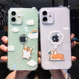 狗图案tpu防震边缘手机外壳，适用于iphone x xr xs max，适用于iphone 14 pro max手机外壳匹配夫妇