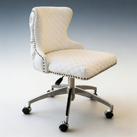 Tabouret de Salon Pivotant en Cuir Tendance pour Barbier, Chaise de Coiffeur Portable à Roulettes