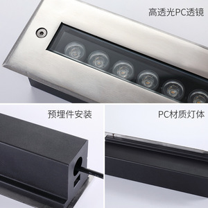 Luz LED Subterránea Shengna de 12W, 24V, Rectangular, Ángulo Ajustable, Impermeable, Blanco Cálido, para Exteriores, Plazas y Patios - Product Image 4