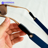 Cordon de retenue pour lunettes en cuir PU laser antidérapant avec embouts détachables, chaîne pour lunettes de sport et de plein air, cordon décoratif