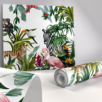 Papier peint floral tropical jungle facile à poser, imperméable, pour bureau, hôtel, chambre, salon, décoration intérieure