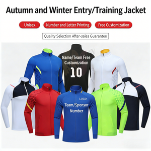 Preisgünstiger Hochwertiger Trainingsanzug Großhandel Langarm Fußball-Jacke Herren Reißverschluss-Jogginganzug - Product Image 2