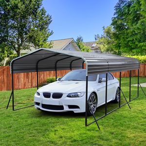 อุปกรณ์ที่จอดรถกลางแจ้ง dB 12'x20'ft ที่ทันสมัย PE ทนทานต่อแรงกดธรรมชาติประกอบง่ายสำหรับที่จอดรถสนามหลังบ้านสีดำ - Product Image 1