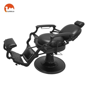 Fauteuil de Salon Vintage Noir Inclinable Hydraulique pour Hommes - Poste de Coiffure - Product Image 4
