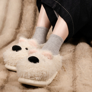 Pantoufles en laine West Highland créatives en gros, mignonnes pantoufles en laine <span class=keywords><strong>pour</strong></span> <span class=keywords><strong>petit</strong></span> <span class=keywords><strong>chien</strong></span>, confortables <span class=keywords><strong>pour</strong></span> la maison, lot de pantoufles en laine - Product Image 3