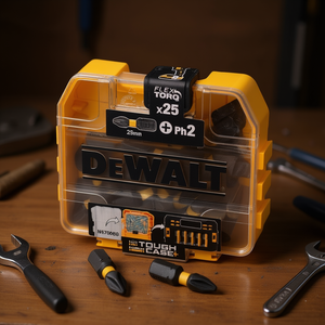 DeWalt Flex Torq <b>Screwdriver</b> <b>Bit</b> <b>Set</b> 25mm Ph2 25 Piece Tough Case Storage - Product Image 3