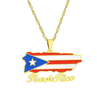 Pendentif en acier inoxydable couleur acier avec contour de la carte du Koweït et drapeau national, collier tendance avec contour de la carte du pays, cadeau souvenir