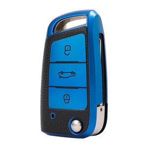 Étui de protection souple en TPU à texture cuir pour clé de voiture Volkswagen <span class=keywords><strong>Passat</strong></span> 2017, avec porte-clés et accessoire de sac – Fabrication d'usine - Product Image 3