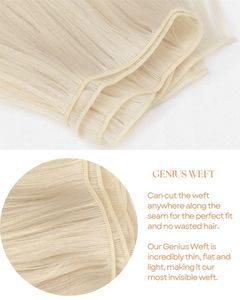 Extensiones de Cabello Invisible Genius Weft, Cabello Humano Virgen 12A de Doble Trama, Sin Caída, Sin Enredos, Liso Sedoso con Ondas Suaves - Product Image 1