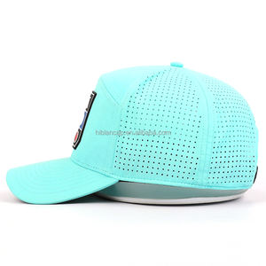 Logotipo personalizado agujero cortado con láser soporte en T a prueba de agua marcador de bola impermeable 7 paneles cuerda Golf Snapback gorras sombreros para hombres - Product Image 3