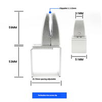 Pince d'écran en alliage d'aluminium en forme de D, sans perçage, réglable, pince mobile pour bureau, pour verre et bois