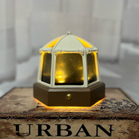Lampe de table artistique en résine en forme de tente, avec contrôle tactile LED, intensité réglable, sans fil, rechargeable, pour le glamping