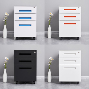 Высококачественный металлический мобильный шкаф для документов формата А4 с 3 выдвижными ящиками, вертикальный, стальной, горячая распродажа - Product Image 6