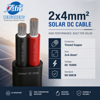 Câble solaire à double conducteur en cuivre étamé XLPO 4mm² 6mm² 10mm² pour utilisation industrielle et domestique, indice de protection IP67 H1Z2Z2-K