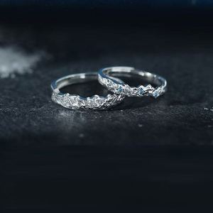 Anillos De Pareja Silver Plated Blue Zircon <b>Couple</b> <b>Ring</b> <b>Couple</b> Accessories Wedding Party Adjustable Open <b>Ring</b> Wedding Jewelry - Product Image 1