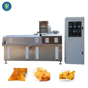 Gefrituurde Bloem Snacks Machine Maïs Gepofte Chips Snack Productielijn Tortilla Chip Extruder Maken Machine
