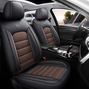 Noir et rouge universel ajustement pas cher protection Pvc ensemble complet étanche housse de siège de voiture en cuir Pu pour - Product Image 5