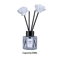 Diffuseur d'ambiance personnalisé 50 ml pour la décoration de la maison, parfum floral, parfum d'ambiance avec bâtonnets en rotin et fleurs