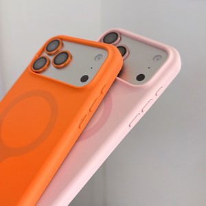 เคสโทรศัพท์มือถือซิลิโคนแม่เหล็กคุณภาพสูงพร้อมขาตั้ง สำหรับ iPhone 18 17 16 15 Pro Max สีพื้น ป้องกันเลนส์ ฝาหลัง - Product Image 4