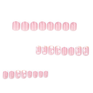 <span class=keywords><strong>Uñas</strong></span> Postizas de Gel Acrílico Suave, Diseño JP3739, Alta Calidad, Nuevo Diseño, 24 Piezas/caja, <span class=keywords><strong>Uñas</strong></span> <span class=keywords><strong>Cortas</strong></span> de Color Rosa Flor, Lindas, de Presión - Product Image 2
