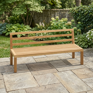 Minimalist Solid Teak Wood Outdoor Chair with Tapered <b>Legs</b> Comfortable Durable Garden Furniture Waterproof Eco-Friendly - Product Image 3