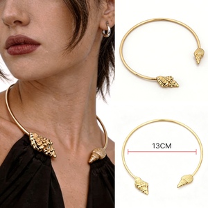 สร้อยคอเปลือกหอยทองคำประดับตกแต่งพร้อมตัวเชื่อมแบบห่วงคล้องคอ - Product Image 6