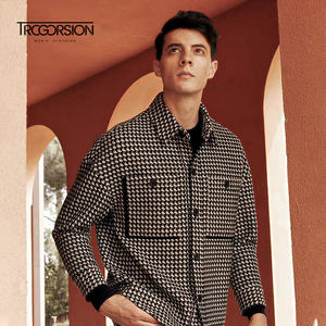 2025 hommes coupe ajustée <span class=keywords><strong>pied</strong></span> <span class=keywords><strong>de</strong></span> <span class=keywords><strong>poule</strong></span> Blazer décontracté italien simple boutonnage mariage bal fête costume grande taille peigné affaires costumes - Product Image 1