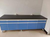 Banc de laboratoire en acier robuste, banc de travail modulaire avec étagère à réactifs pour laboratoire de chimie