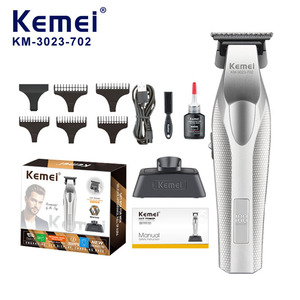 Cortadora de Pelo Eléctrica Kemei KM-3023-702, Cuerpo Metálico, 9000 RPM, Carga USB, Recortadora Profesional para Salón - Product Image 1