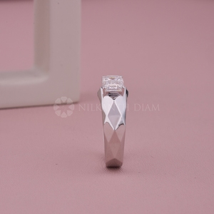 Nouvelle Arrivée : Bague en Diamant Taille Baguette, Bijoux en Diamant Fin en Or Blanc pour Hommes, Bague en Diamant de Laboratoire pour la Vente en Gros - Product Image 5