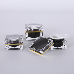 luxury supply 15g skin care plastic acrylic cosmetic 30g jar cream petal square jar with PP lids