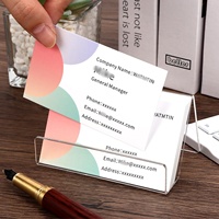 Porte-cartes de visite en acrylique de qualité supérieure, support de présentation de cartes de visite transparent pour bureau