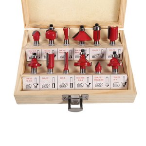 12-Piece Woodworking Milling Cutter Set 6mm 12mm Shank Carbide Single Flute For Engraving <b>Machine</b> Edge <b>Trimming</b> - Product Image 2