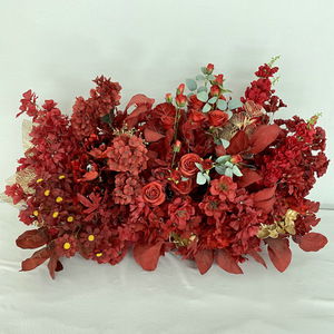 Fleurs artificielles Queyiyi, pivoines et roses rouges en plastique et soie pour décorations de mariage - Product Image 2