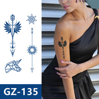 Autocollant de tatouage semi-permanent, grande taille, herbes, nouvelle mode, henna, bras imperméable et durable, 1 pièce