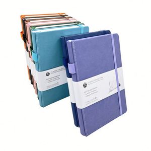 Carnet de notes A5 en cuir PU rigide avec logo personnalisé en relief, ligné, avec bande élastique, vente en gros promotionnelle 2024 - Product Image 2