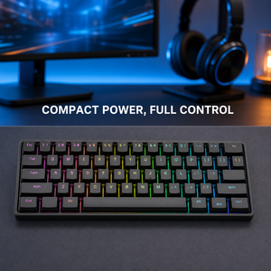 Üç Modlu Mekanik Klavye 63 Tuş Özel Tuş Başlıkları 20 RGB Efekti Mavi Anahtar Tip C PC Oyuncuları için - Product Image 2