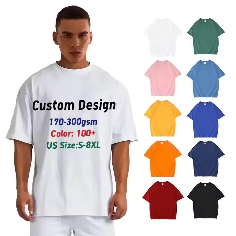 Men Puff Print Oversized T Shirt Tee High Quality Custom T Shirts Puff Print Tshirt Cotton Custom 3D Puff Print T Shirt T-Shirt