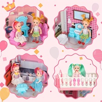 Maison de poupée pour filles, kit de maison de poupée à construire soi-même, maison de jeu, figurines, meubles, accessoires, ensemble de jouets, cadeau pour enfants