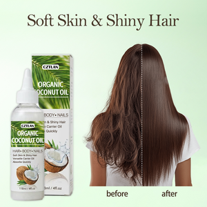 Aceite de Coco Virgen Orgánico Prensado en Frío, Loción Corporal de Aceite de Coco Puro Multiusos para Cabello, Cuerpo <span class=keywords><strong>y</strong></span> <span class=keywords><strong>Uñas</strong></span>, Repara la <span class=keywords><strong>Piel</strong></span> Seca <span class=keywords><strong>y</strong></span> Encrespada - Product Image 3