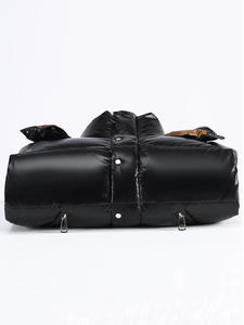 Giacca Invernale Casual da Uomo OEM con Collo Alto, Lucida, Nera e Verde, Corta, Imbottita con Cappuccio, Calda, in Piumino d'Oca Bianco - Product Image 2