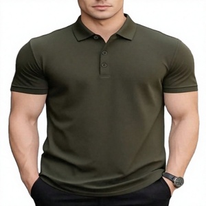 Chemise pour homme de dernière génération, tricotée, unie, manches courtes, tendance, 100% coton, séchage rapide, respirante, noire, qualité supérieure - Product Image 4