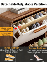 Meuble à chaussures moderne et compact à assembler facilement avec banc escamotable intégré pour entrée et couloir – Rangement en bois pour chaussures