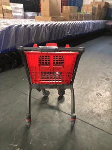 Keranjang belanja plastik ringan tidak dapat dilipat logo kustom dengan roda Universal - Product Image 4