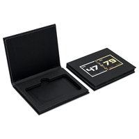 Boîte cadeau en carton noir rigide en forme de livre avec logo personnalisé pour cartes VIP